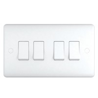 2 Way 4 Gang Switch, wall fitting ST1042