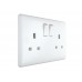  13A Switched Sockets, 2 Gang, DP, wall fitting ST2022