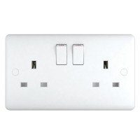  13A Switched Sockets, 2 Gang, DP, wall fitting ST2022