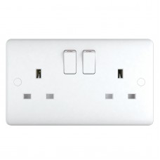  13A Switched Sockets, 2 Gang, DP, wall fitting ST2022