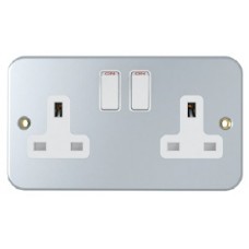 13A, 2 Gang Switched Socket, Metal Clad, SM2021 