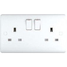  13A Switched Sockets, 2 Gang, SP, wall fitting ST2021